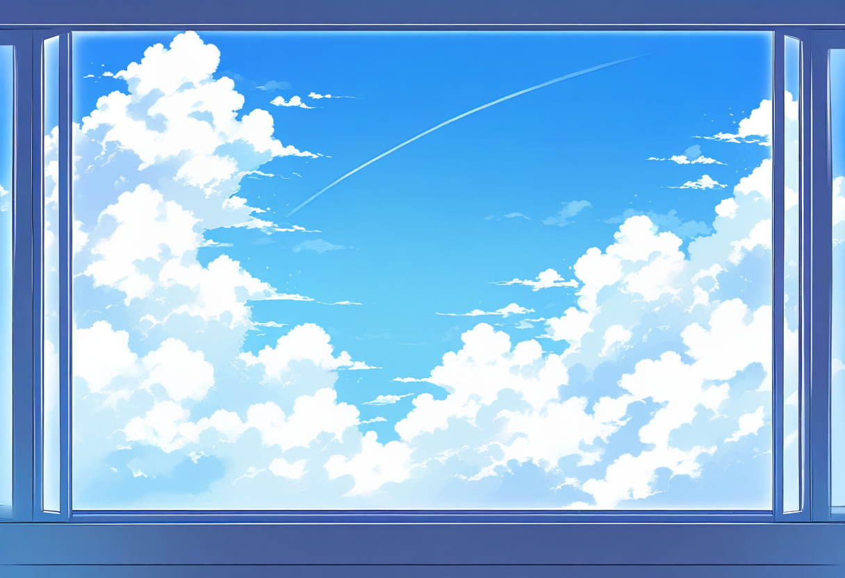 おにいちゃんと一緒に見る夏の空の様子